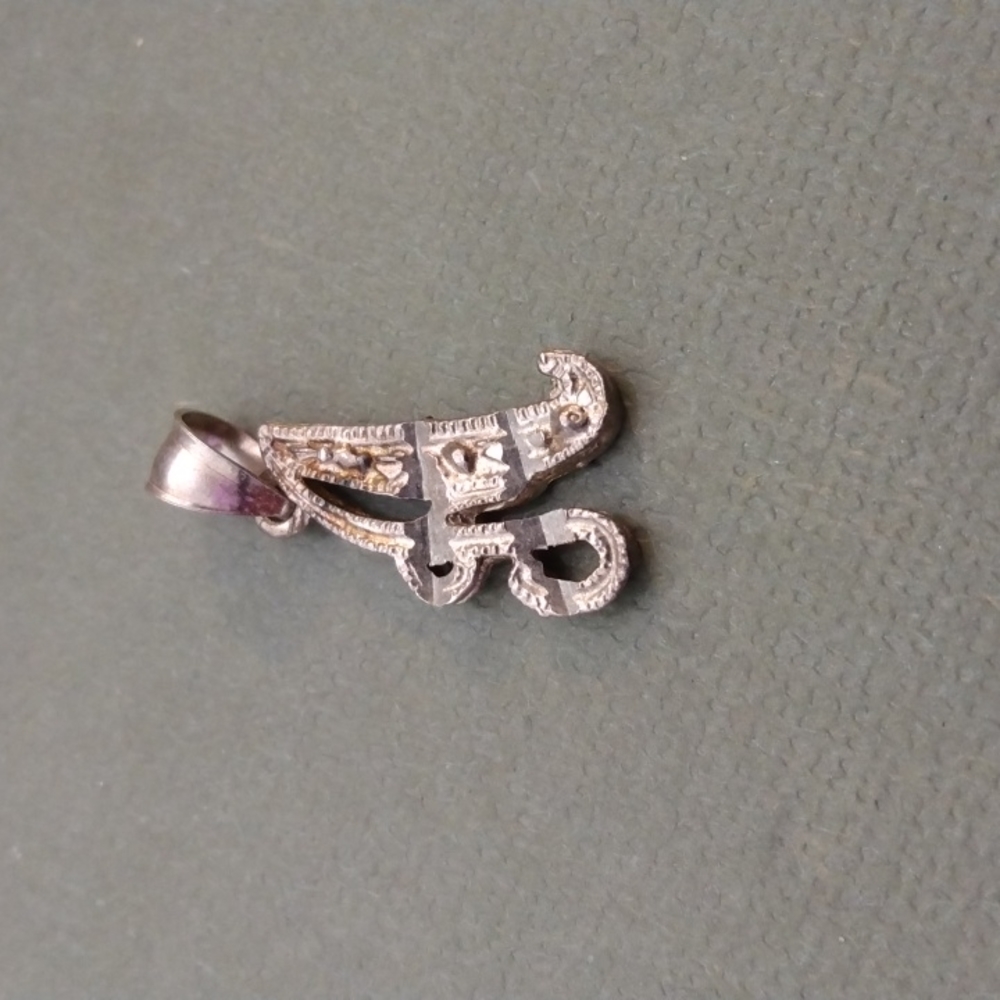 sterling silver pendant initial A